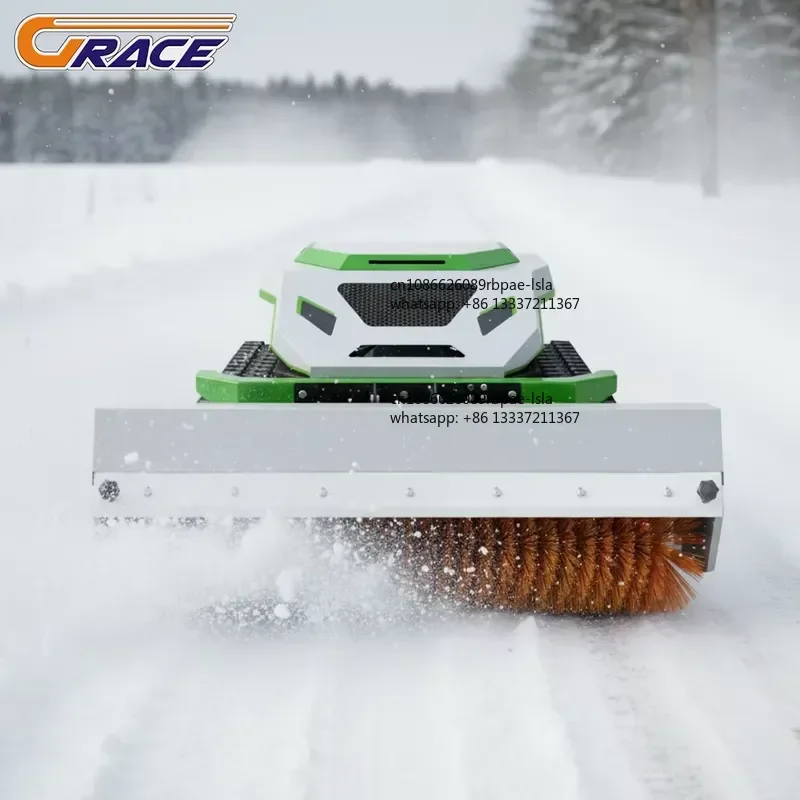 High Quality 900mm CE-Certified 48V Cordless Agricultural Multi-functional Remote Control Lawn Mower with Snow Sweeper