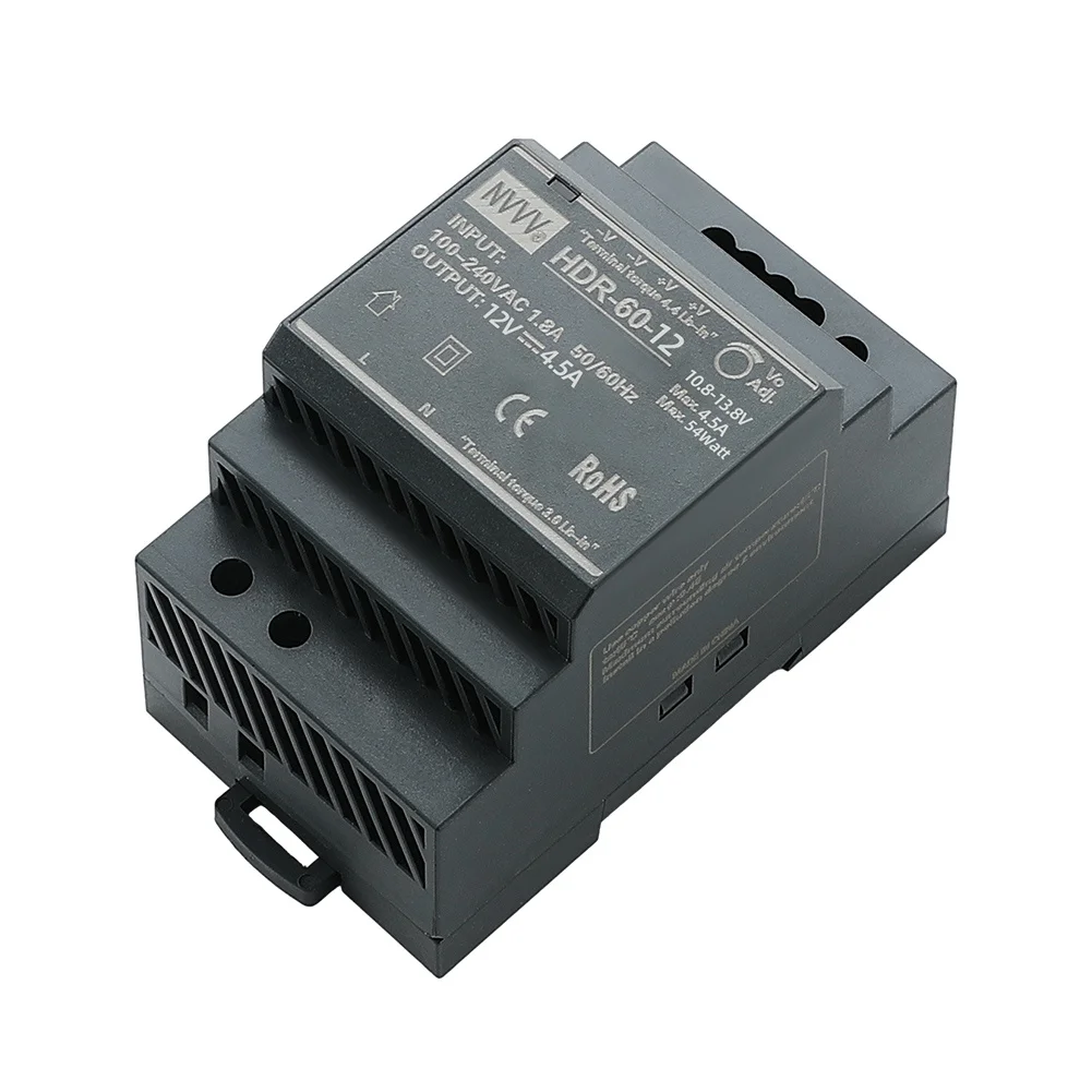 DINレール電源電圧スタビライザー変圧器、Dinレール用品、15w、30w、60w、100w、150w、12v、24v、hdrシリーズ