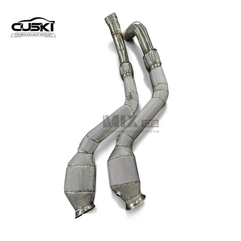 Stainless Steel Automotive Exhaust Parts For Bentley Flying Spur W12 6.0T 2019 without Cat Exhaust Down Pipe Exhaust Modificatio