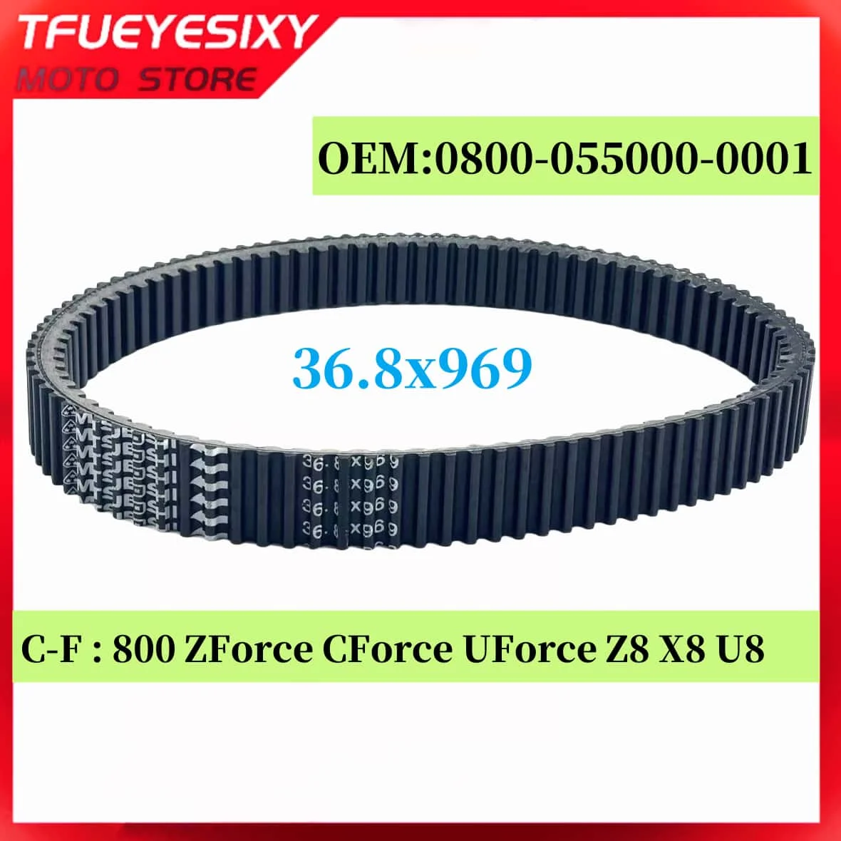 969x36.8 CF Original Mitsuboshi  36.8x969 CVT Drive Belt For 0800-055000-0001 CFMOTO 800 CF800 ZForce CForce UForce Z8 X8 U8 ATV