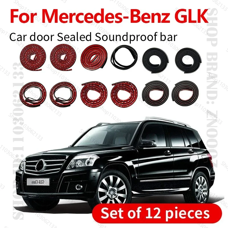 Car Door Seal Strip Rubber Double Layer Sealing Protector Soundproof Strip Dustproof Seal Strip 12PCS Set For Mercedes-Benz GLK
