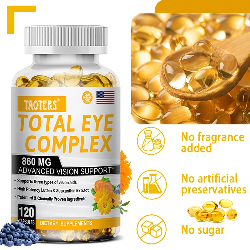 Lutein Eye Capsules 860mg -Contains Zeaxanthin, Bilberry Extract and Vitamin A-Supplement Eye Vitamins To Promote Healthy Vision
