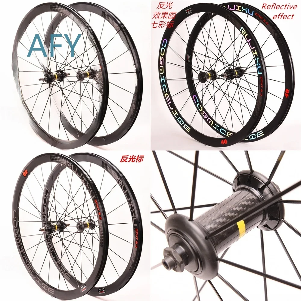 700C 40mm Carbon Fiber Road Bike Wheelset for Racing Cycling Disc Brake Compatible Lightweight Aerodynamic Flower Drum Design