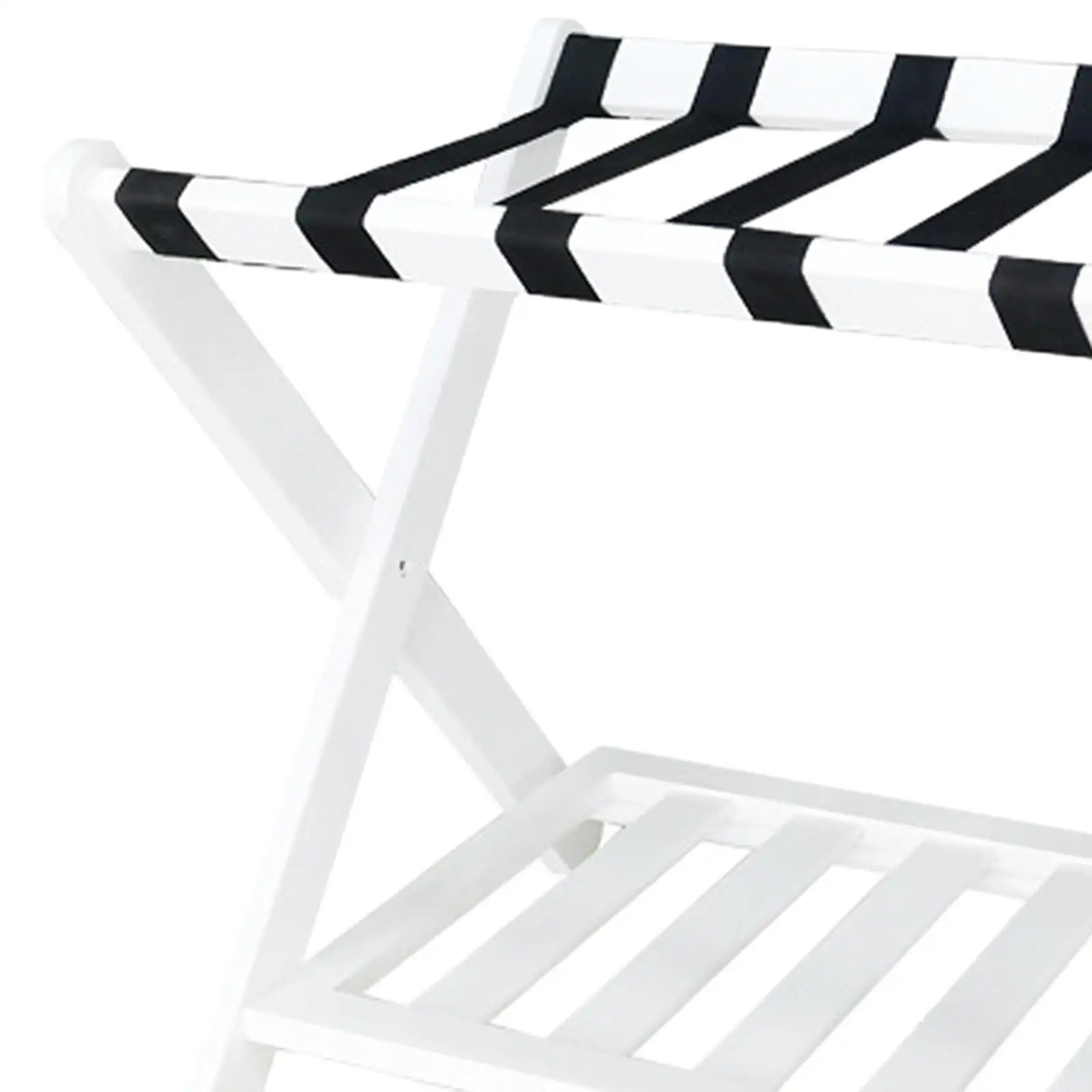 Two Layer Bamboo Luggage Rack Foldable Suitcase Shelf for Bedroom Guesthouse Portable Wood