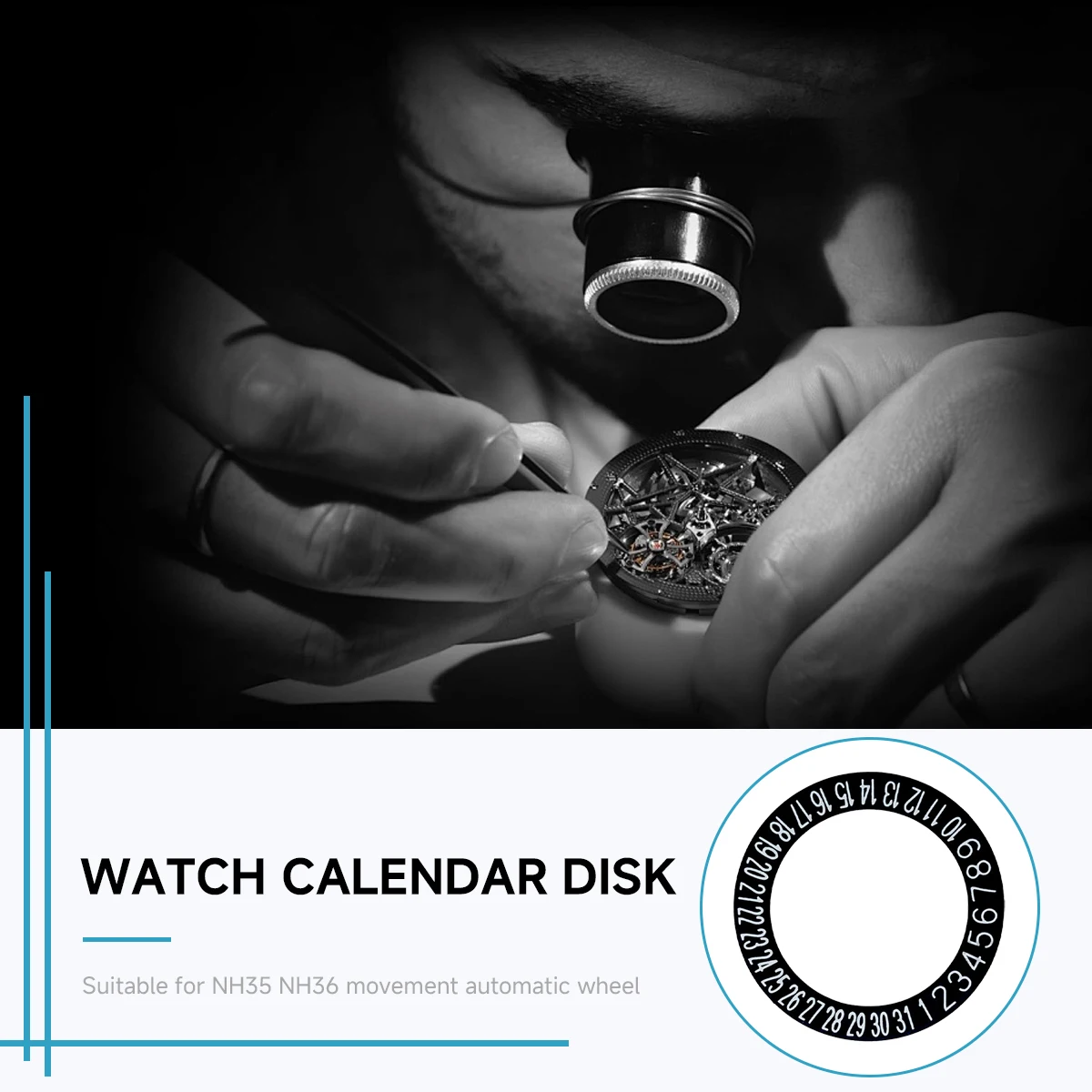 Циферблат с датой Mod NH35 NH36 Подходит для механизма NH35 NH36 4R 6,0 часов на 3,0 часа Автоматическое механическое колесо с датой движения дня