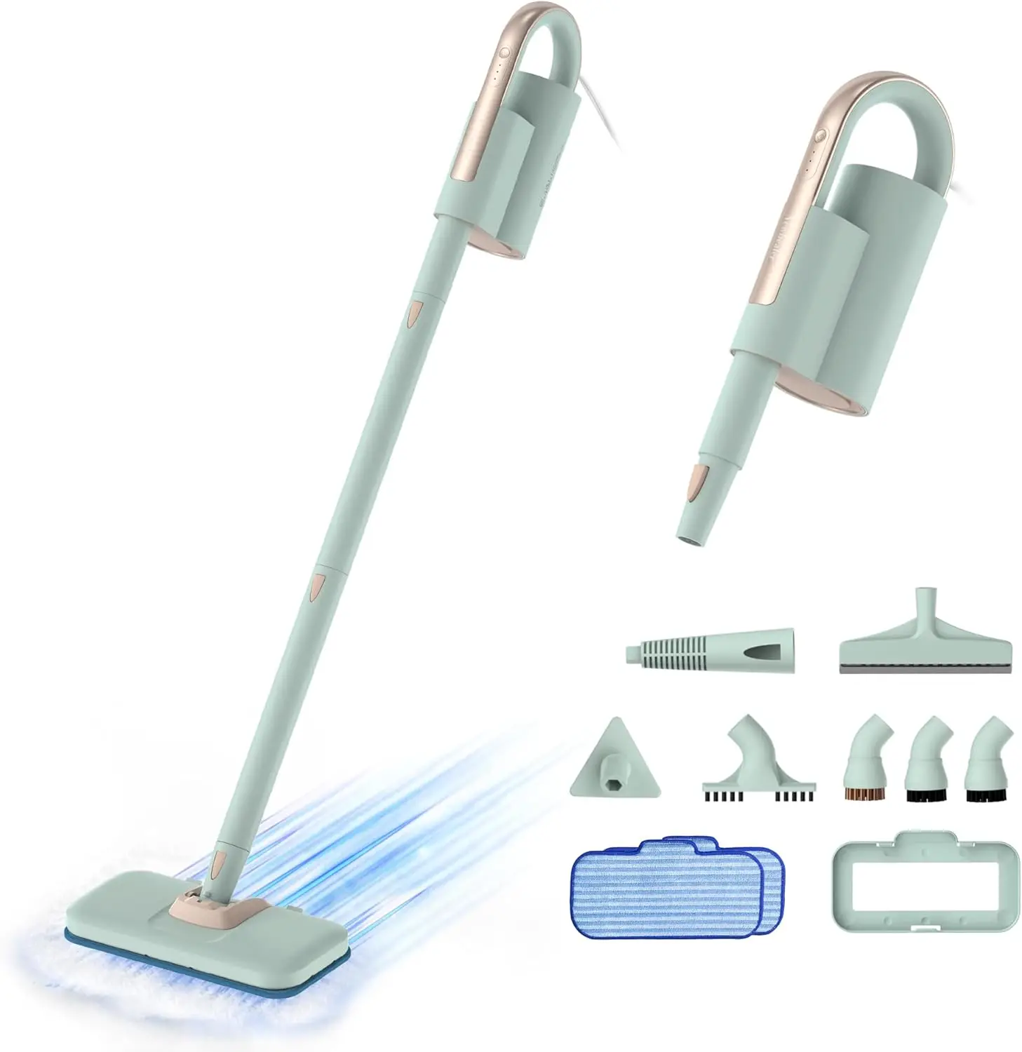 

250ml 1200W Steam Mop with Detachable Handheld Cleaner, 3 Adjustable Levels for Floors & Carpets, Includes 7 Accessories