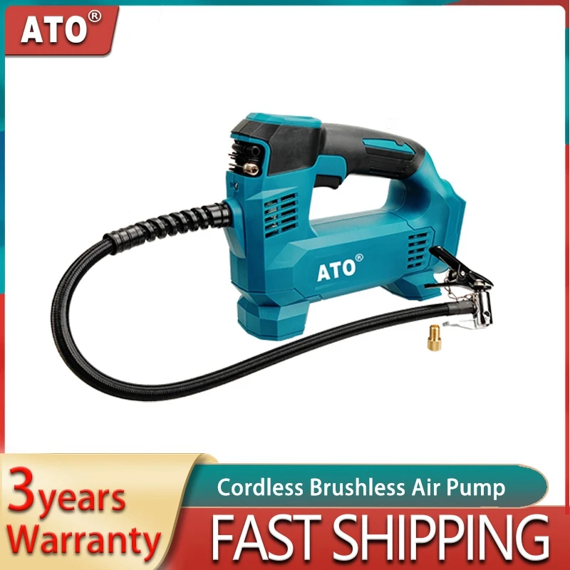 ATO Car Tire Infltable Pump Digital Inflator Equipment Portable Rechargeable Brushless Cordless Air Pump for Makita 18V Battery