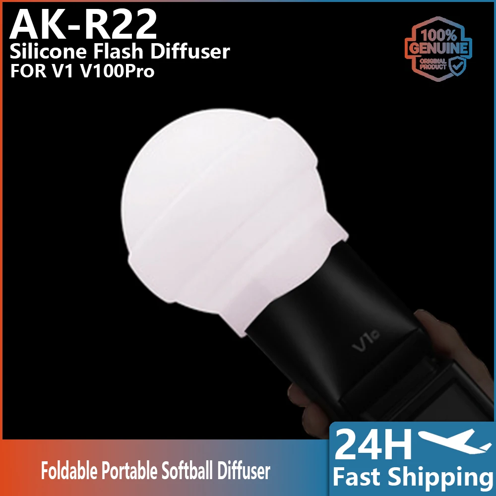 AK‑R22 Silicone Soft Ball Diffuser Portable Mini Flash Cover for V1 Round‑Head Speedlite Camera Photography Accessory