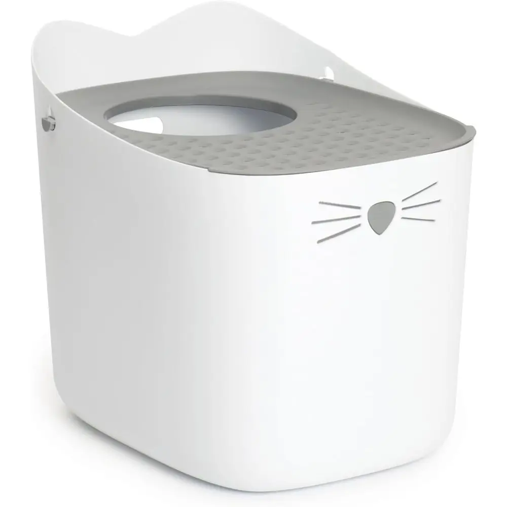 PIXI Top-Entry Litter Box – ern, Leak-Proo Cat Litter Box with Anti-Tracking Lid, Easy-Clean Design, Seaml& BPA-ree – Reduces Li