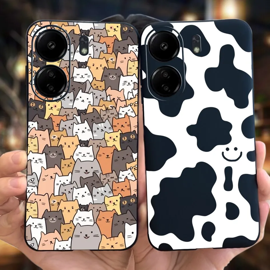 Çapa durumda Xiaomi Redmi için Cover kapak sevimli süt inek silikon ince darbeye tampon için Xiaomi Redmi Xiomi 2023 redmicoque Funda Coque