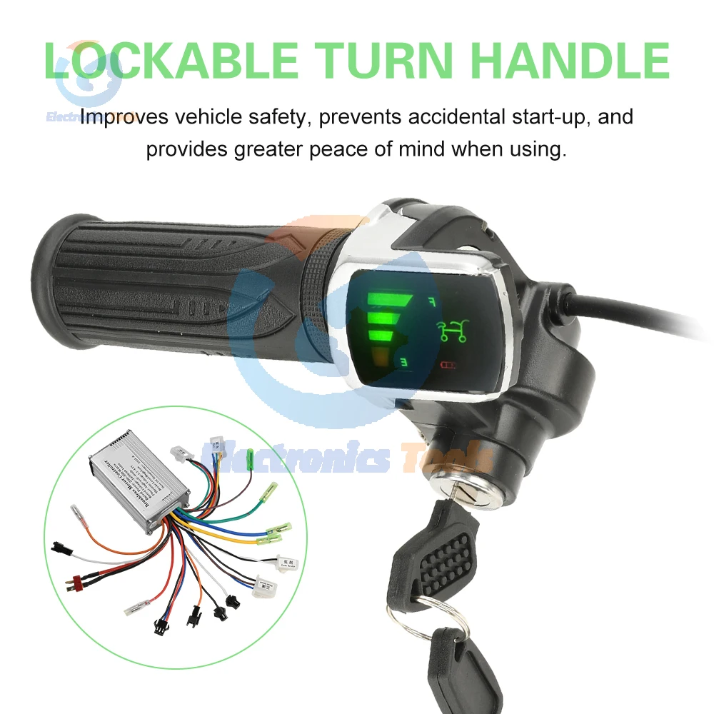 24V 36V 48V 350W Motor Brushless Controller LCD Display Panel Thumb Throttle Electric Bicycles Scooter Brushless Controller Kit
