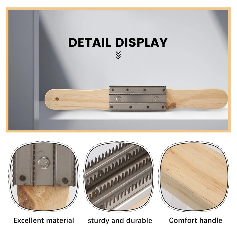 Buff Rake Wood Handle 15 Inch Buffing Rake For Cleaning Buffing Wheel Or Airway Buffing Wheel