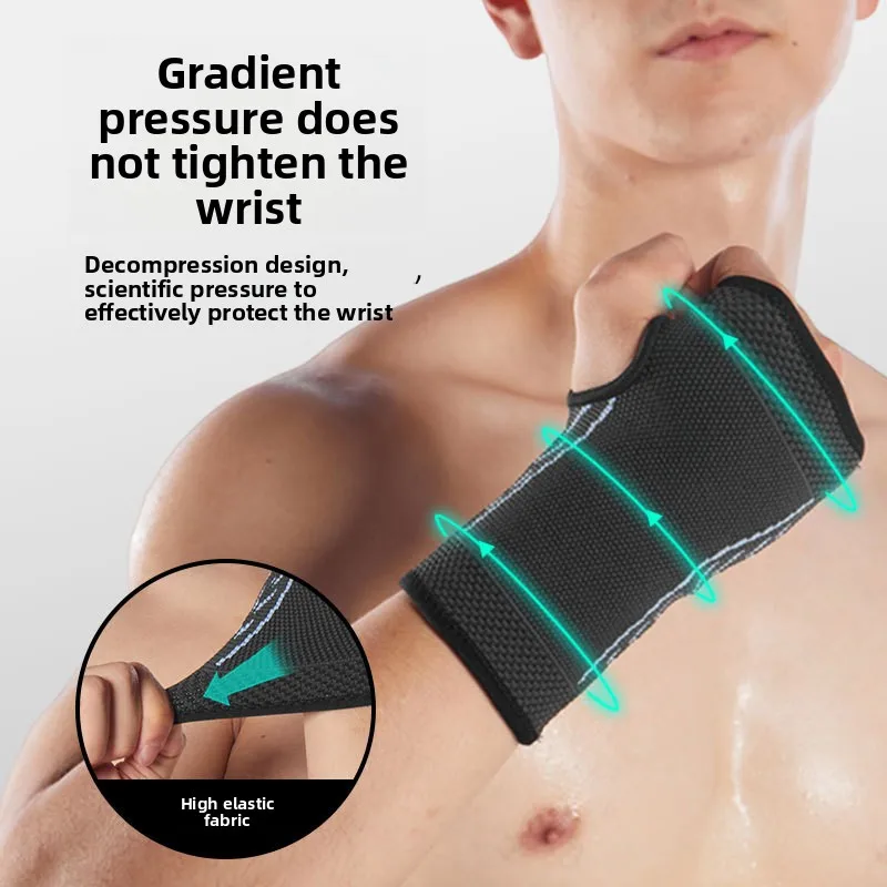 Sports Palm Guard Pressurized Wrist Sprain Fixed Knitted Sweat Absorbing Joint Warm Outdoor Riding Half Palm Wrist Support Brace