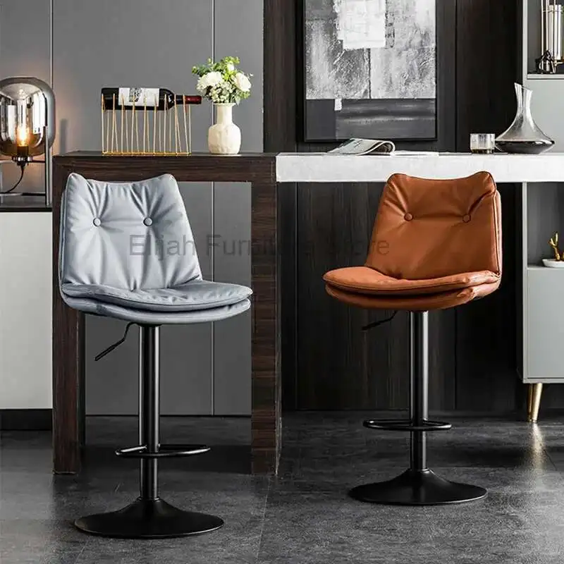 

Luxury Restaurant Nordic Bar Chairs Rotatable Comfortable Living Room Designer Bar Chair Adjustable Home Furniture Banqueta HBBC