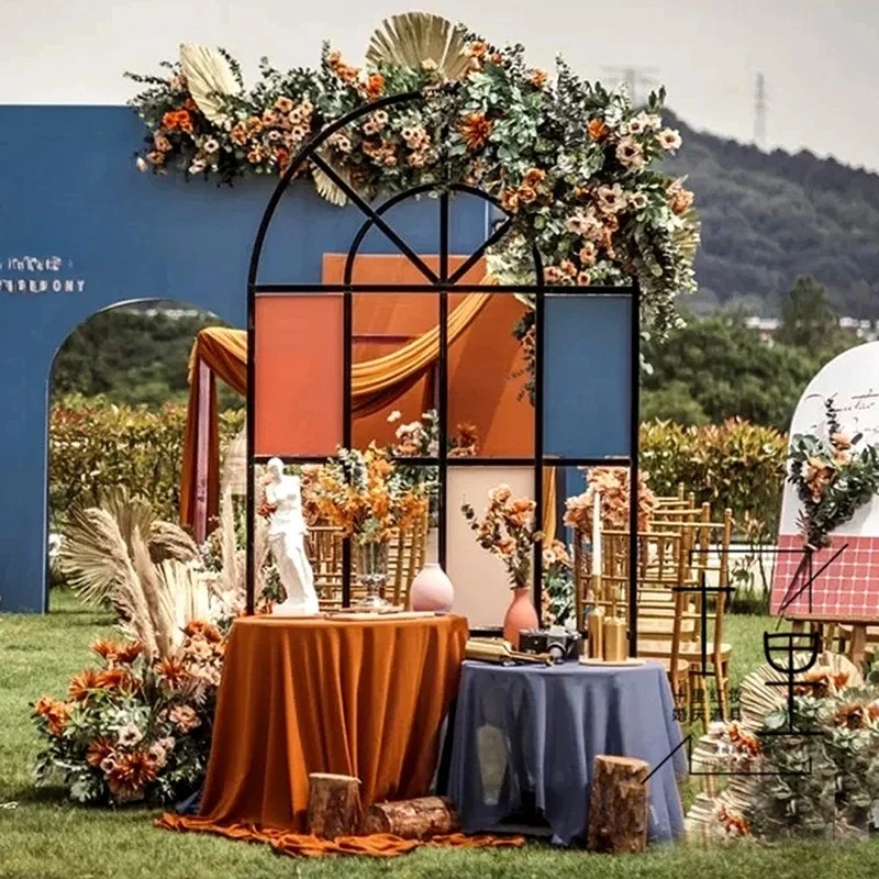 Chinese wedding stage wrought iron screen arch shelf wedding arch decoration wedding arrangement