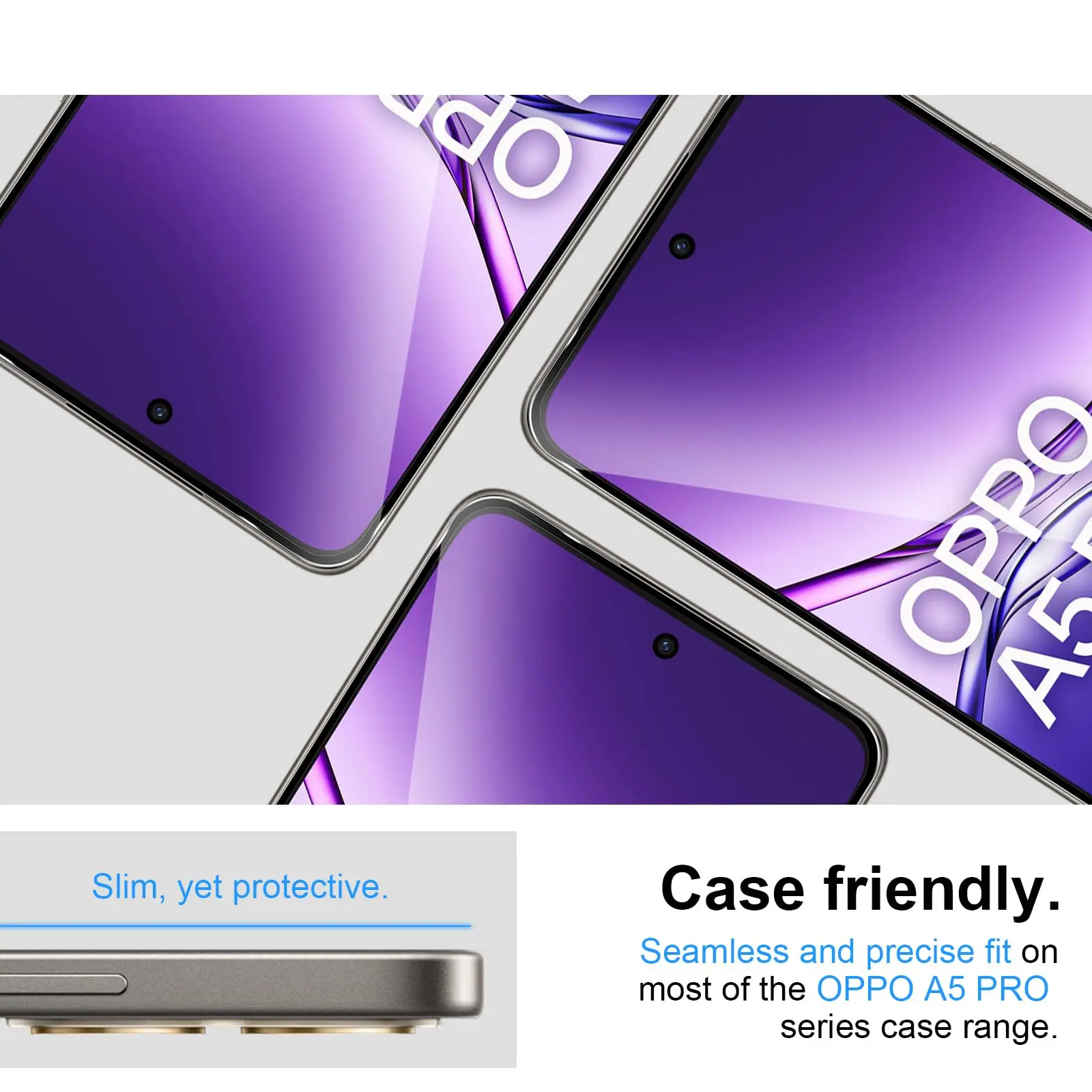 Anti-Spionage-Displayschutz für OPPO A5 Pro 4G 5G Privacy 9H gehärtetes Glas Anti-Kratz-Peep-Hülle freundlich – Detail 4