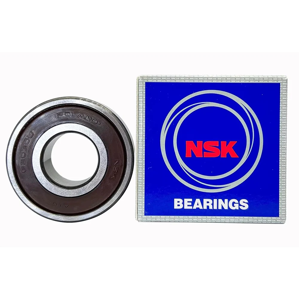 Original Japan NSK Deep Groove Bearings 6203DDU 6203-2RS 17x40x12 Rubber Sealed Steel Cage 2Pcs For Motor Scooter Auto