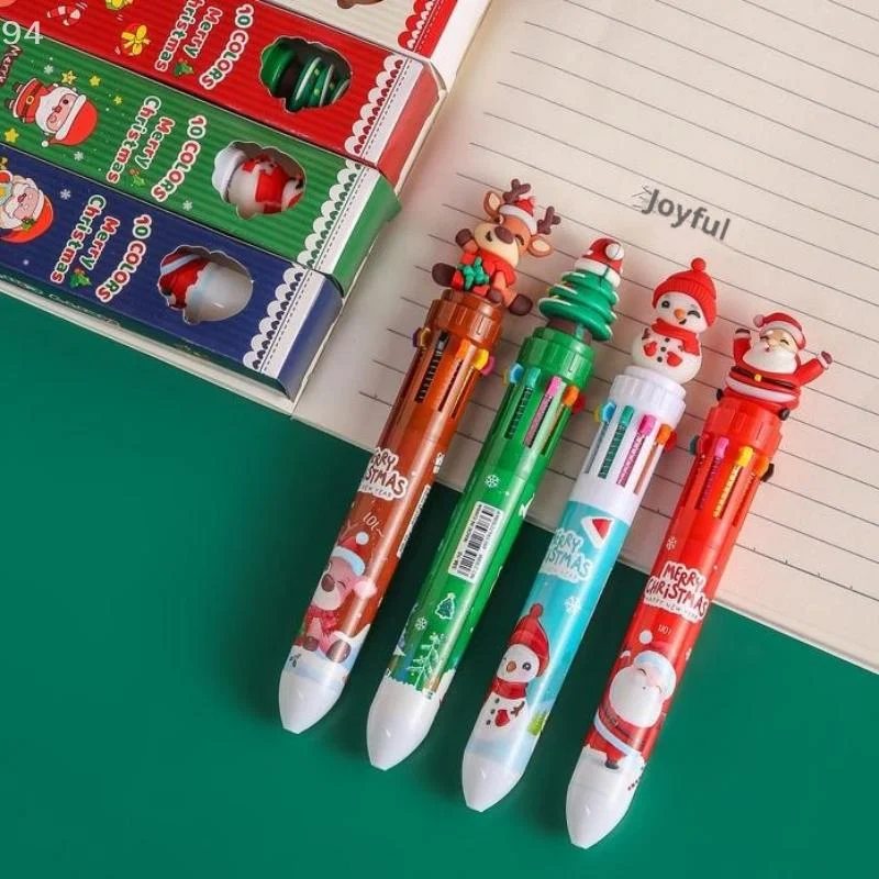 2 صناديق لطيف الكرتون عشرة ألوان قلم حبر جاف الإبداعية اللون حساب اليد الصحافة القلم طالب عيد الميلاد لوازم مكتبية الهدايا #6