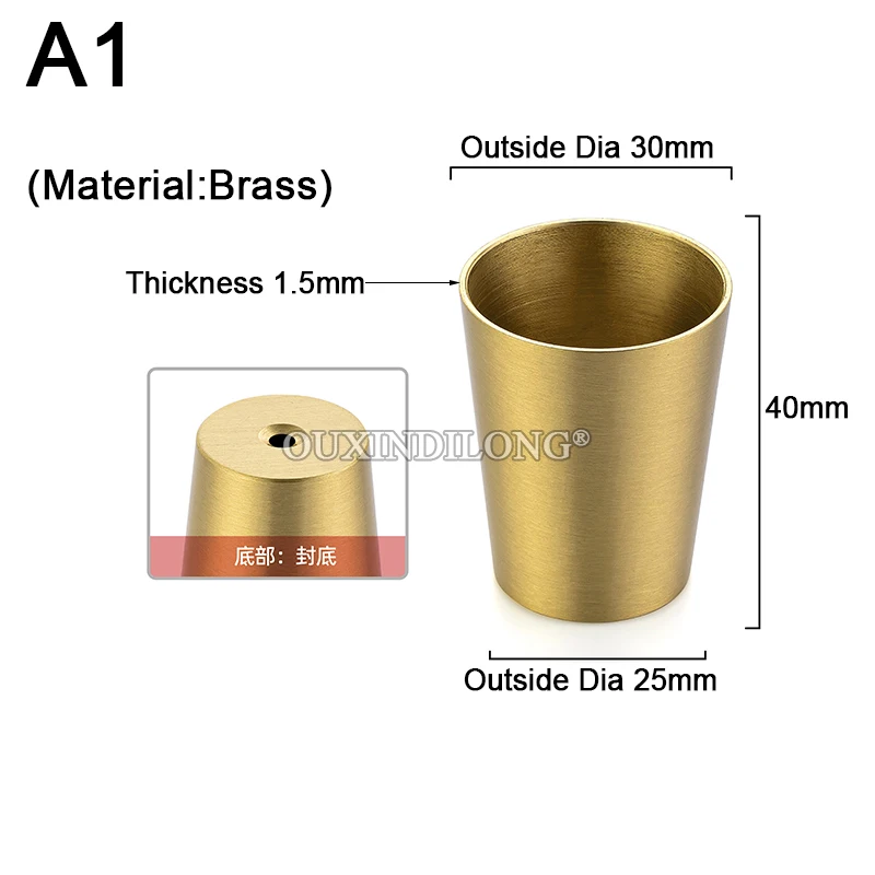 HOT 4PCS Pure Brass Furniture Feet Cover Chair Sofa Table Cabinet Leg Feet Protector Cover Tube Cup Furniture Leg Ferrules