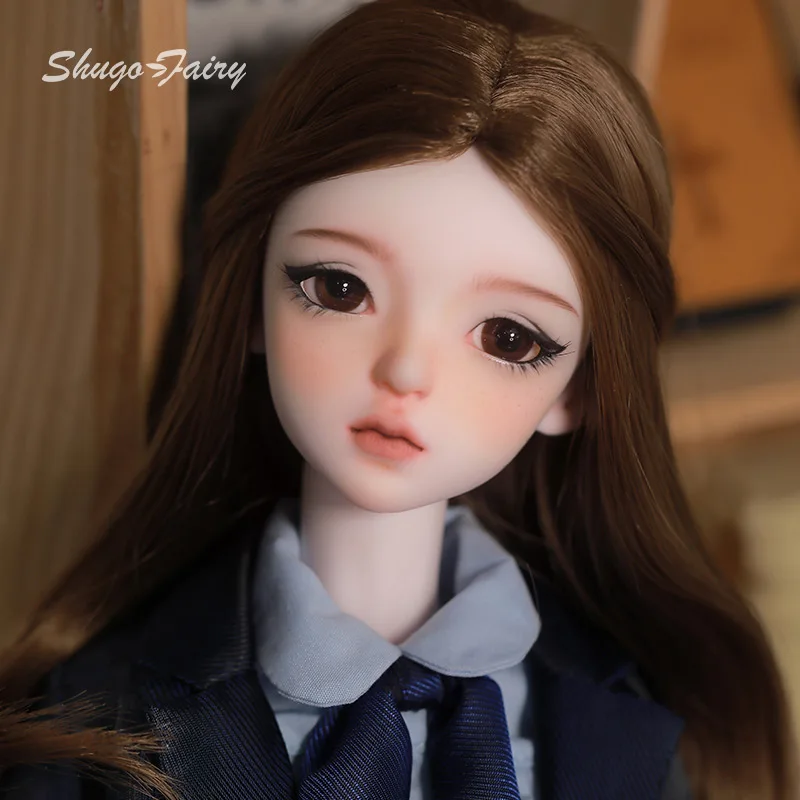 Celia Bjd Doll 1/4 Fullset Barly Royal College JK Uniform Blue Suit Pleated Shirt Mary Jane Shoes Toy for Girl Shugafairy