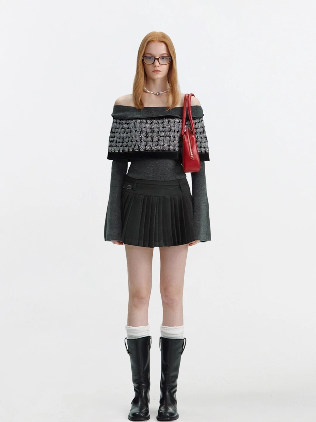 

AHMI High Waist A-Line Skirt Women's Spring Autumn New Simple Match High Quali Folded ort Skirt Korean Sle