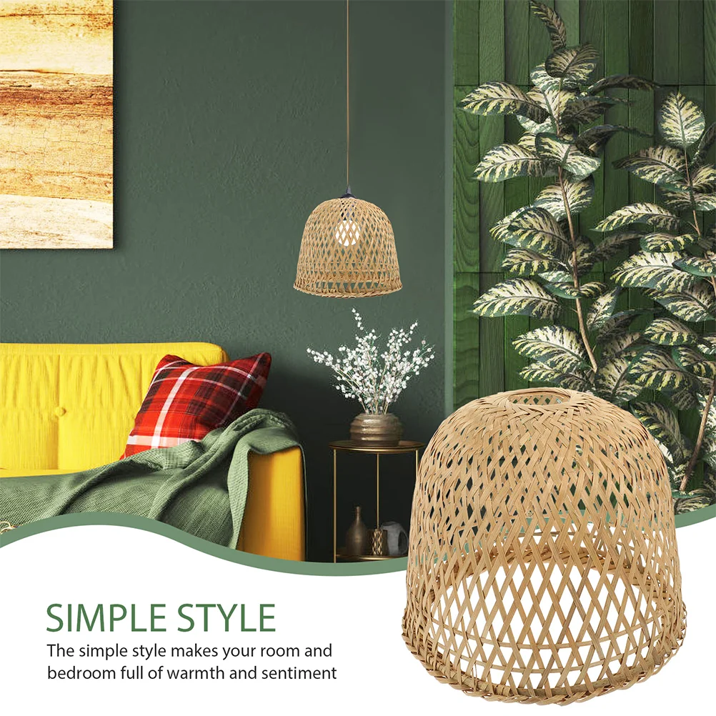 

Boho Decor Bamboo Lampshade Ceiling Light Lampshades Scones Nightstand Weaving Mini