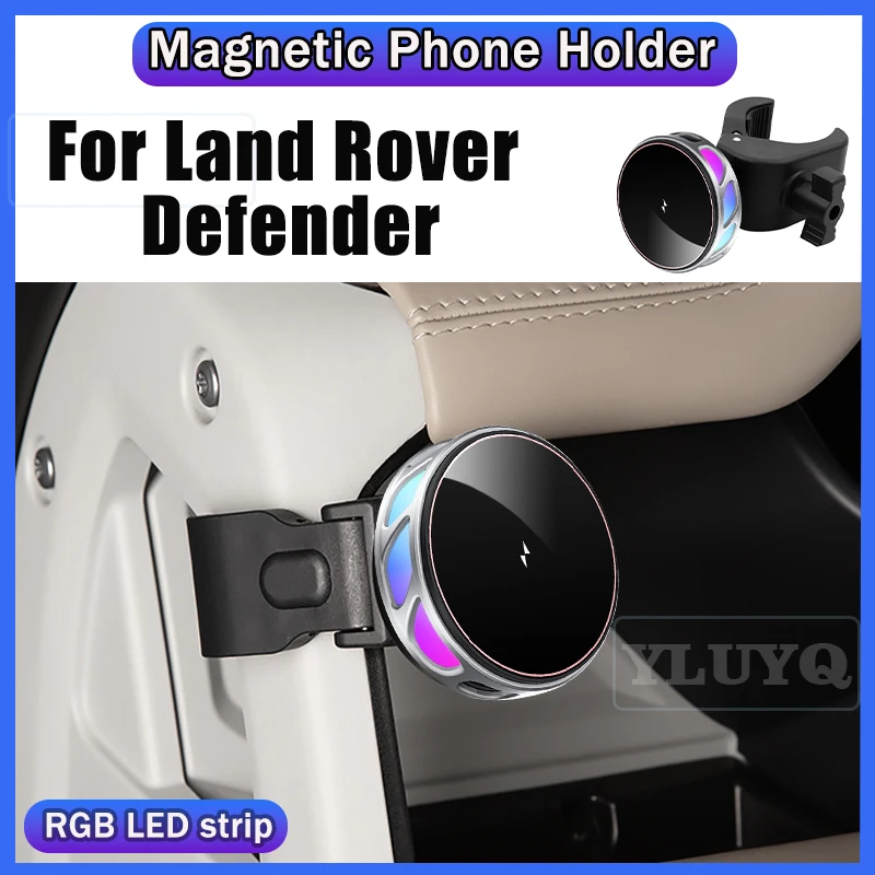

For Land Rover Defender Wireless Charging Car Phone Holder, Magnetic Gravity Navigation Mount, 360-Degree Adjustable