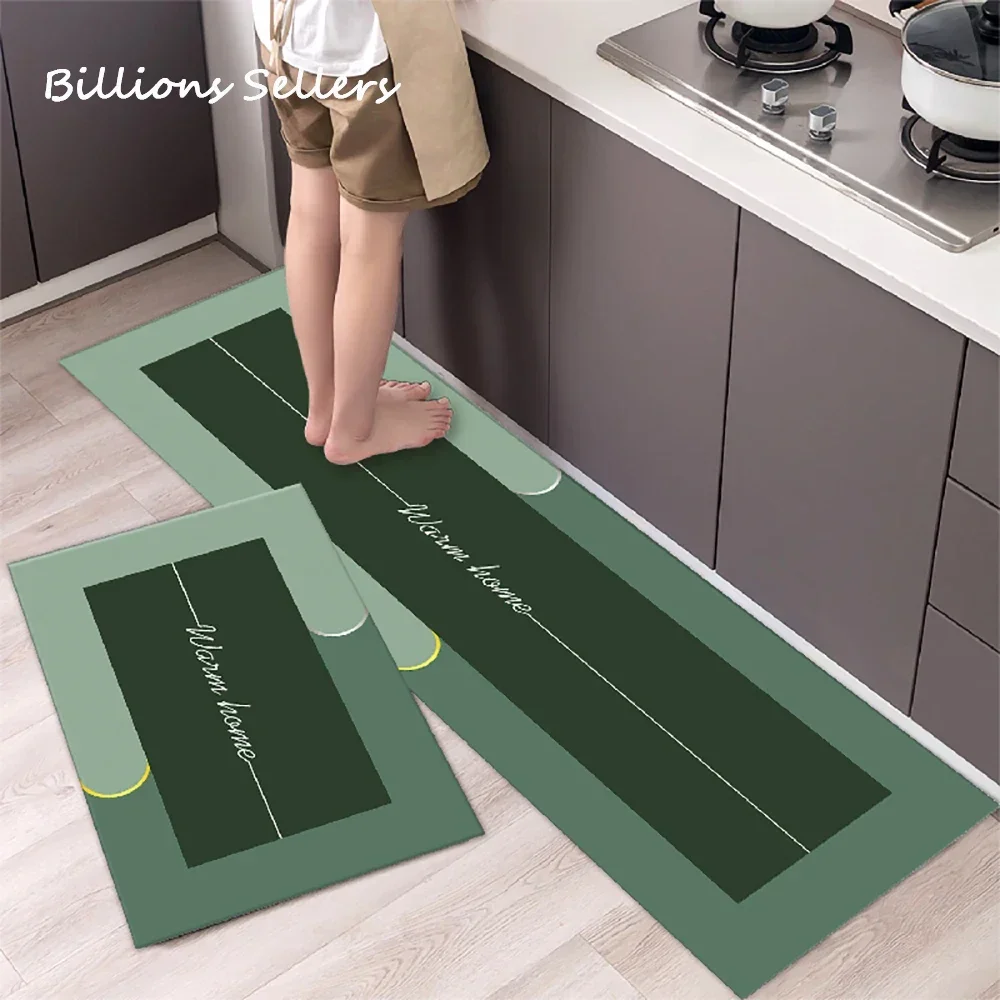 Kitchen Absorbent Mat Non-Skid Waterproof Wipeable Comfort Standing Kitchen Rugs and Mats Wipeable Wash Free Long Strip Carpet