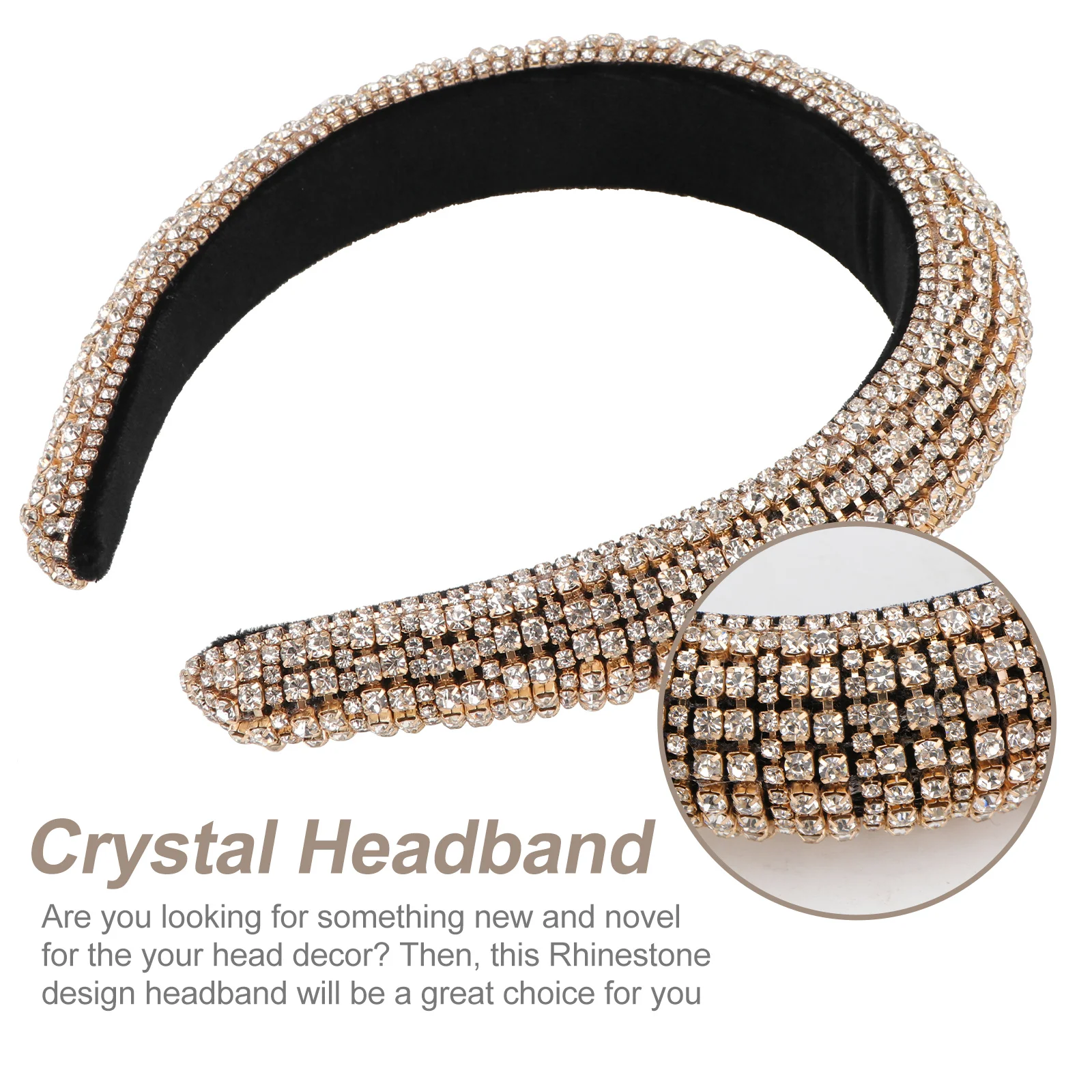 أربطة شعر من حجر الراين، أغطية رأس متينة، أزياء حفلات لافتة للنظر للنساء، رباط شعر كريستالي من حجر الراين