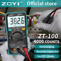 ZT100 Multimeter DMM DCAC Ammeter Voltmeter ohmmeter capacimetro Frequency Duty Tester Automatic Polarity Identification