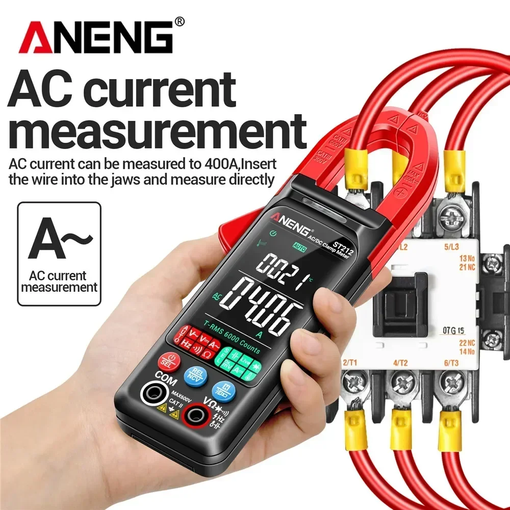 ANENG ST212 المشبك متر 400A مقياس التيار الكهربائي 6000 التهم اختبار 600 فولت الفولتميتر تستر VA اللون عكس هرتز السعة NCV أوم أدوات