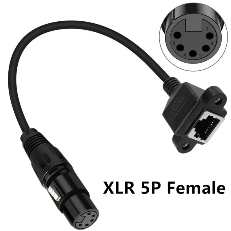 XLR5 5Pin Male Female to RJ45 Female Sound Cable for Sound Integration in Studio