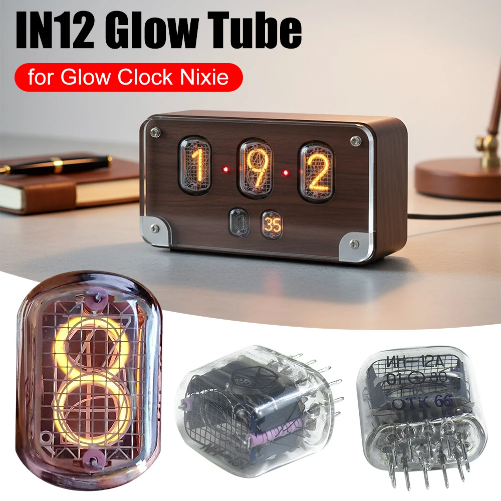 1Pcs IN-12 IN12 Nixie Tubes Glow Tubes Symbol Tube Nixie Tube Clock Glow Tube for Glow Clock Nixie Digital LED Clock DIY Part