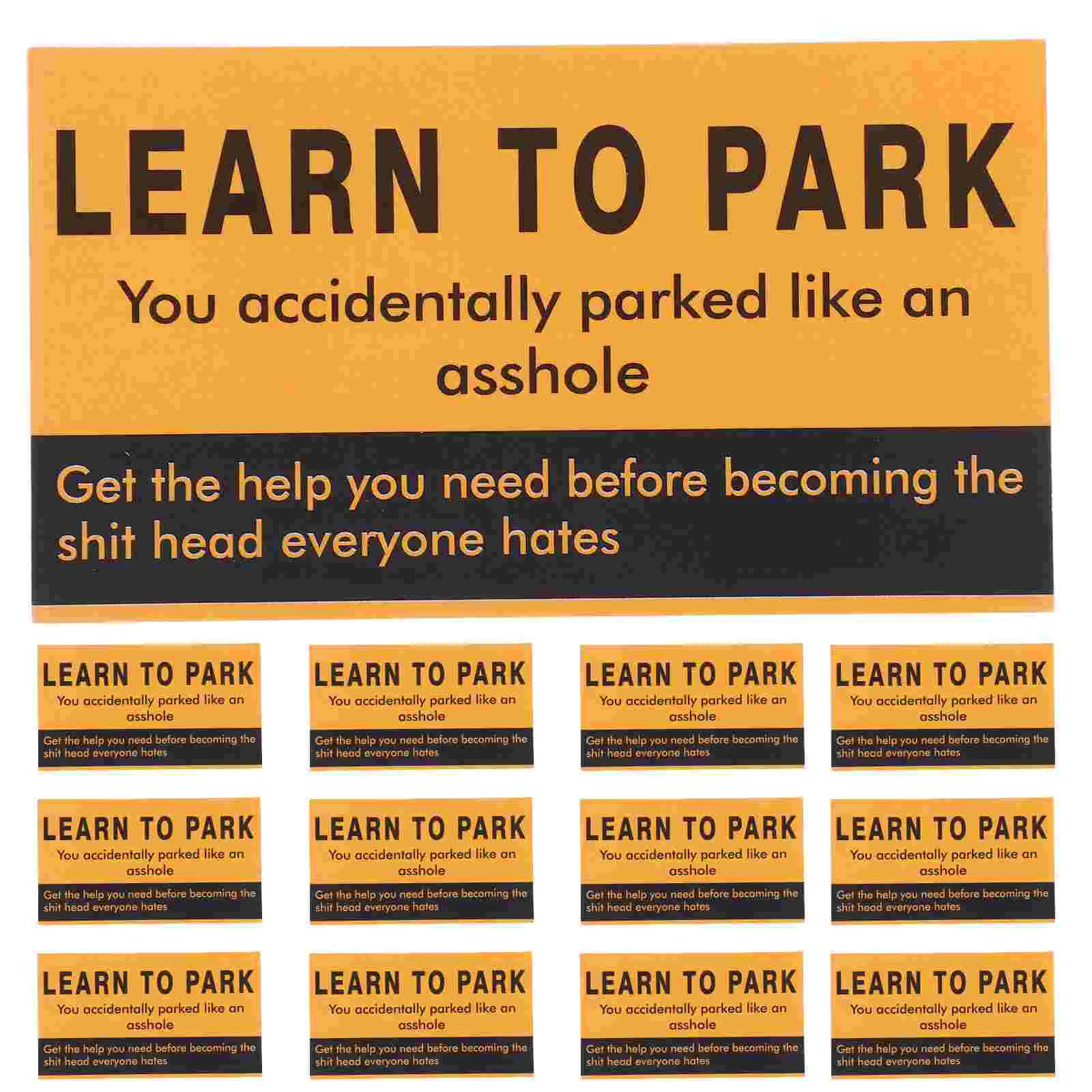 Parking Violation Card Learn to Label Public Bad Notice Funny Caution for Roads Cards Warning Vehicle