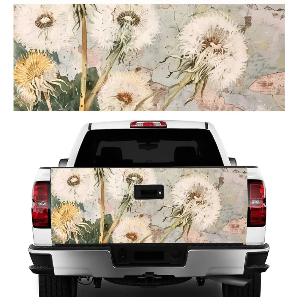 

Beauty Dandelion Flowers Art Car Tail Trunk Protect Vinly Decal Auto Accessories DIY Hood Decoration Sticker for Off-road Pickup