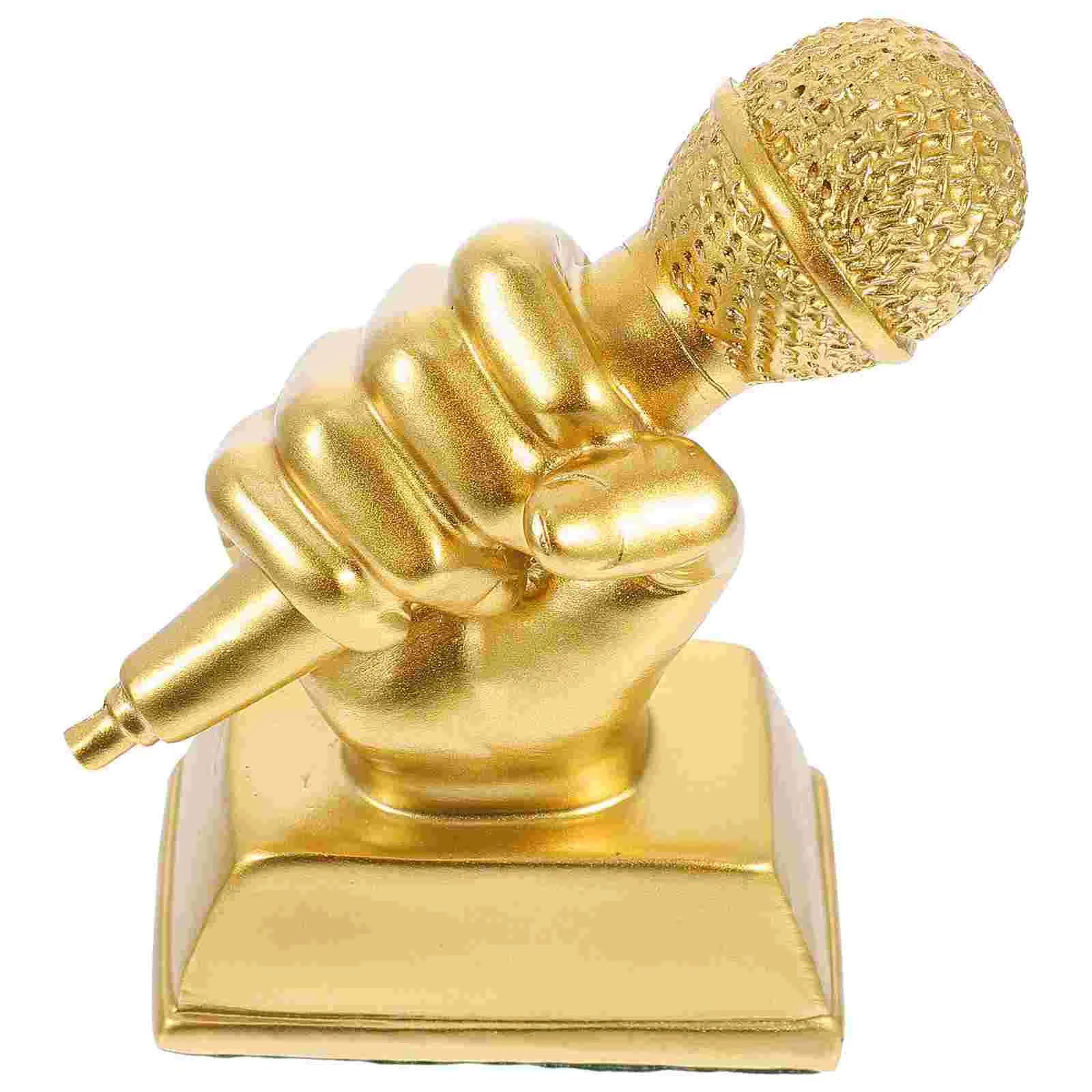 Trophy Microphone Award Singing Party Music Favors Awards Decor Trophies Gold Home Speech Accessory Children Karaoke Small Dance