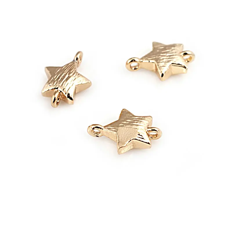 18K Gold Color Brass Small Star Charms High Quality Diy Jewelry Making Supplies Necklace Earrings Accessories for Women