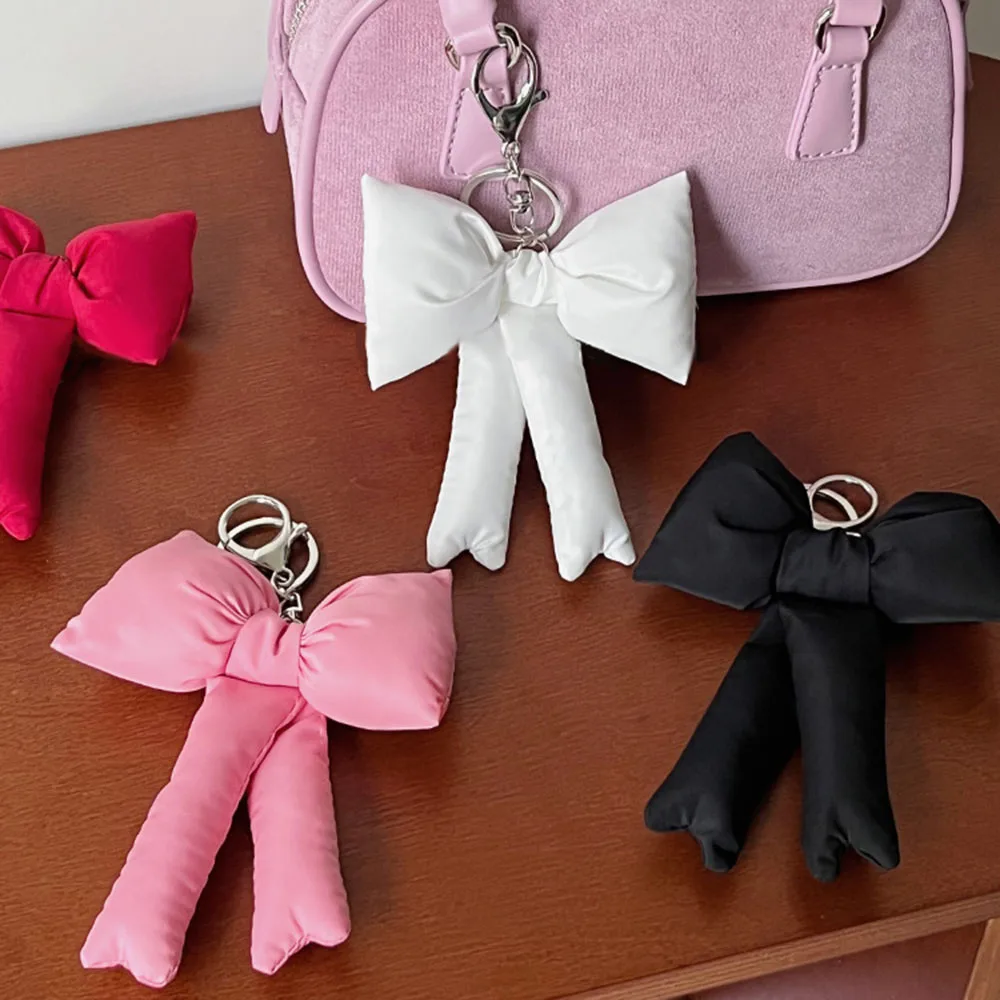 Y2K Sweet Bow Keyring Korea Trendy 3D Bowknot Keychain For Girls Fashion Bag Pendant Backpack Hanging Decoration Couple Gifts