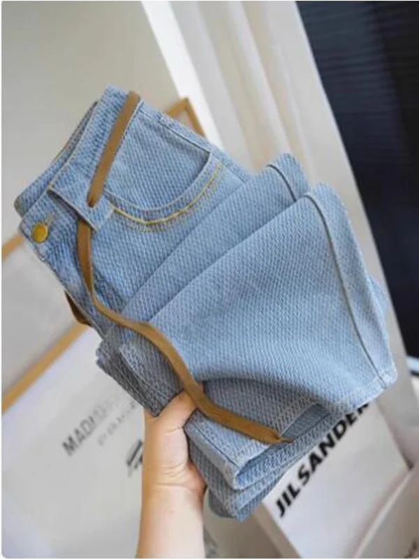 

Модные свободные прямые джинсовые широкие брюки с высокой талией, женские осенние повседневные брюки без эластичной резинки