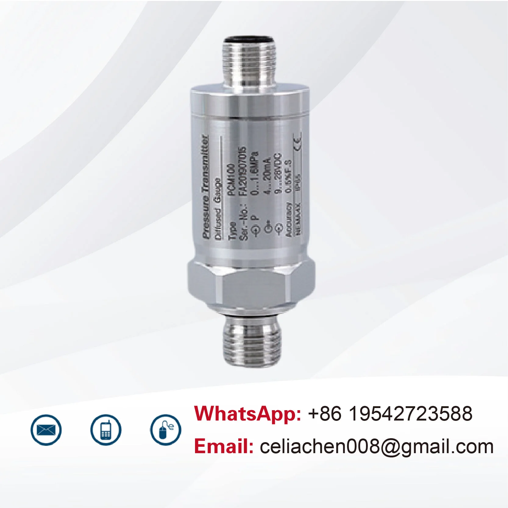 

M12 Industrial Plug-Type Pressure Transmitter 4-20mA IP67 Waterproof High Accuracy Stainless Steel Pressure Sensor wholesale pri