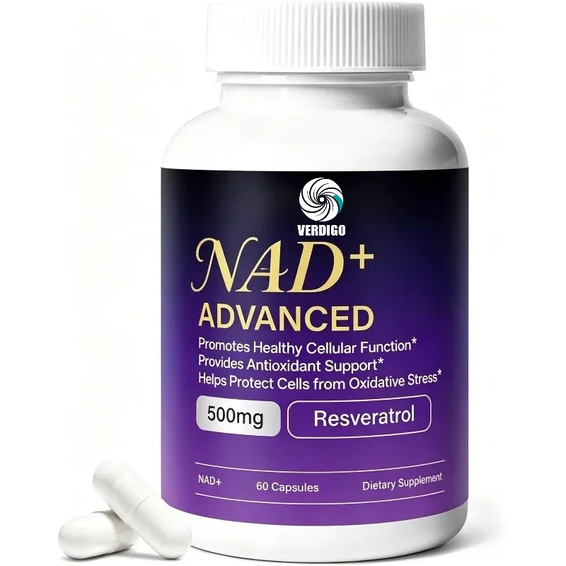Supporting Healthy Aging and Cellular Health, Liposome NAD Supplements and Resveratrol -60 Capsules