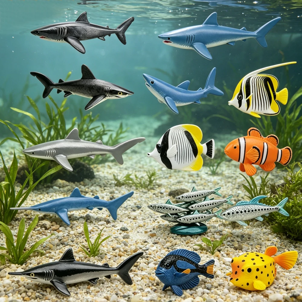 

Мини-фигурка морской рыбы, сардины, акулы, киты, морская рыба, морские животные, миниатюрные украшения, игровые наборы, игрушки, 10 шт.