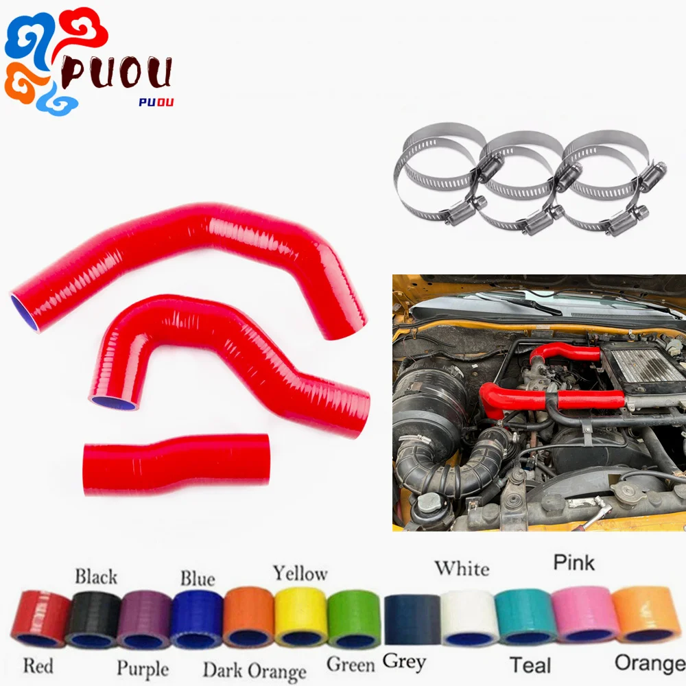 

Fit 2001-2007 Mitsubishi L200 Triton Pajero Montero 2.5TD 4WD Silicone Intercooler Turbo Hoses Kit