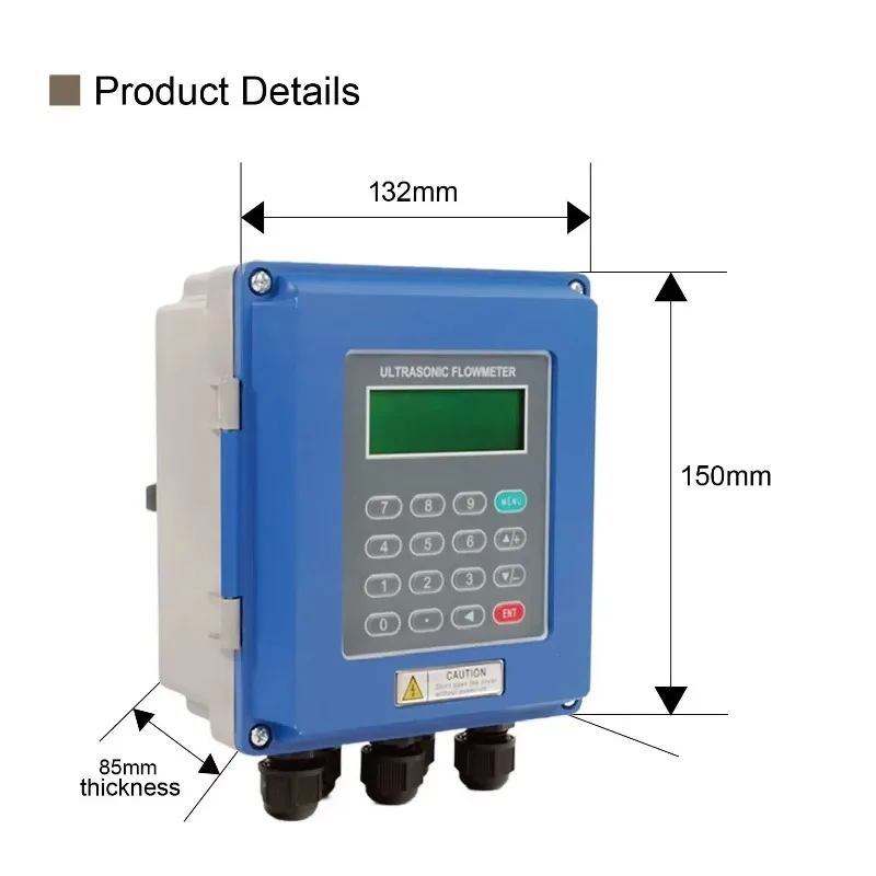 Industrial Wall Mounted Ultrasonic Flow Meter Clamp On RS485 4 20mA Output DN25-DN6000 For Sewage Liquid Pipe