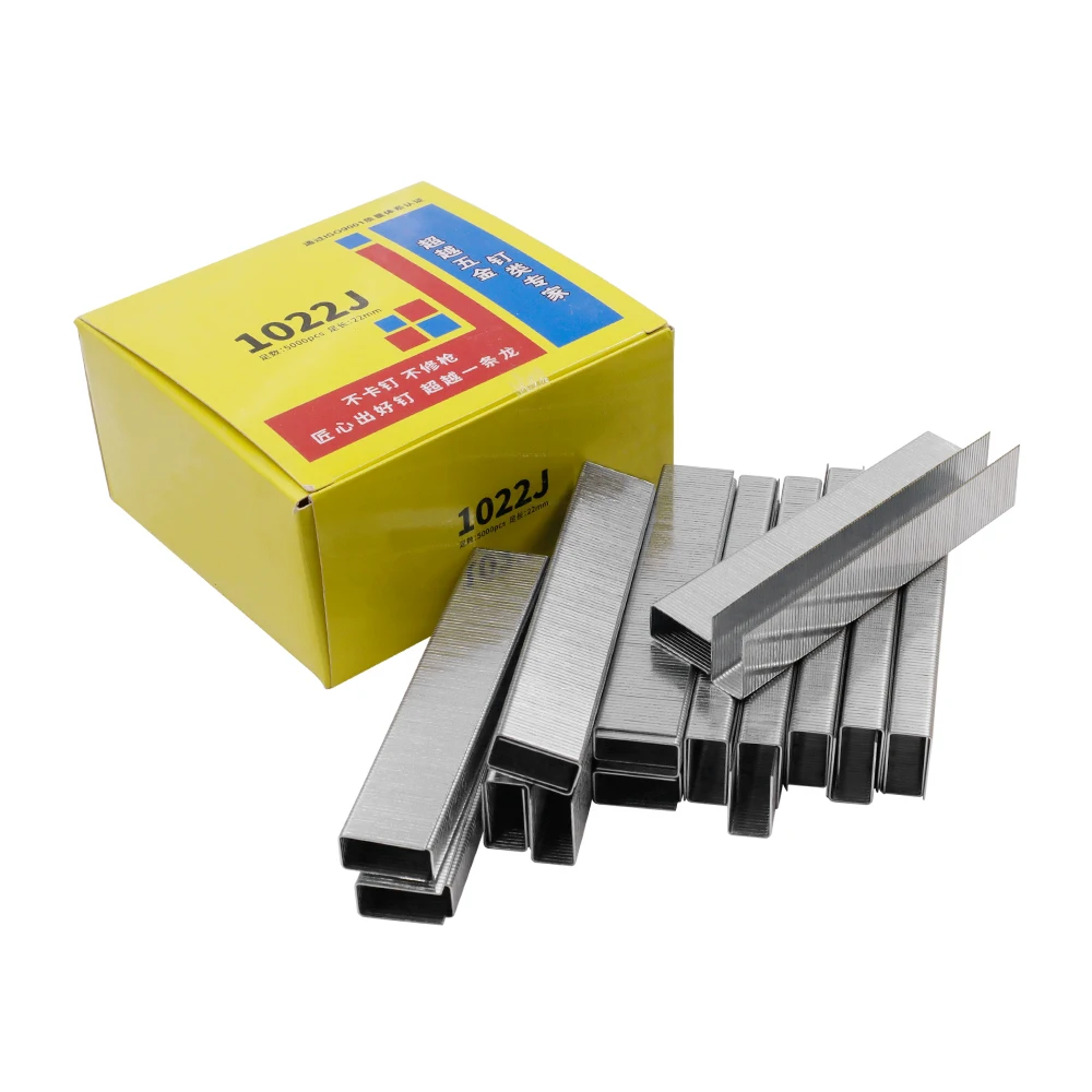 2000Pcs Galvanized Staple 1010J/1013J/1022J U-shaped Nails Staples Pneumatic Nail Gun for DIY Woodworking Tool Sofa Staples