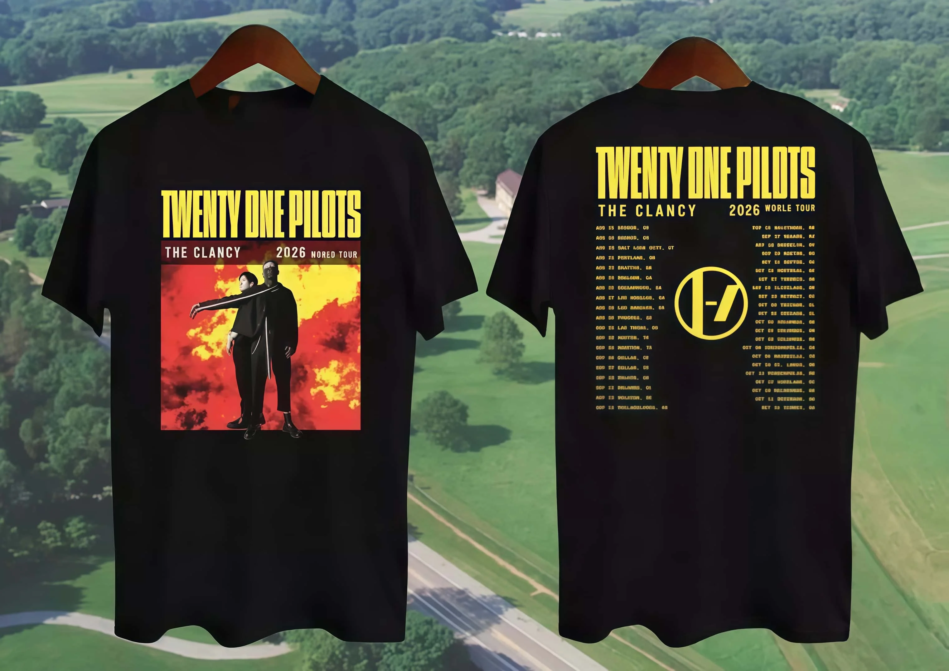 Twenty One Pilots Clancy World Tour 2026 Music T Shirt Black Gift for Fans Summer New Men Women Cotton T-shirt Street Wear Y2K