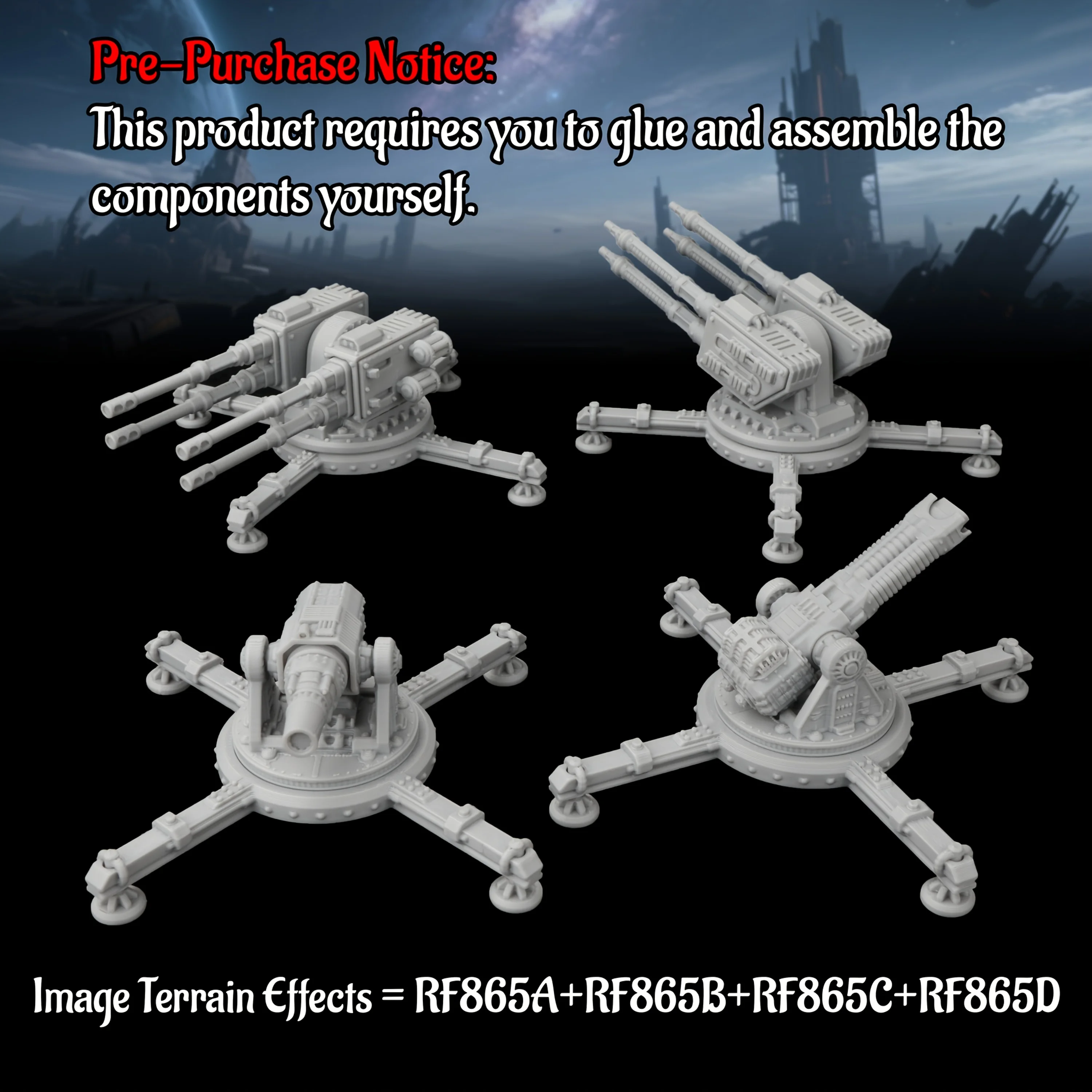Sci-Fi Base Defense Miniature Terrain Models  - TRPG Defense Accessories Fantasy Miniatures for TTRPG Scenes Collectible Gift view 4