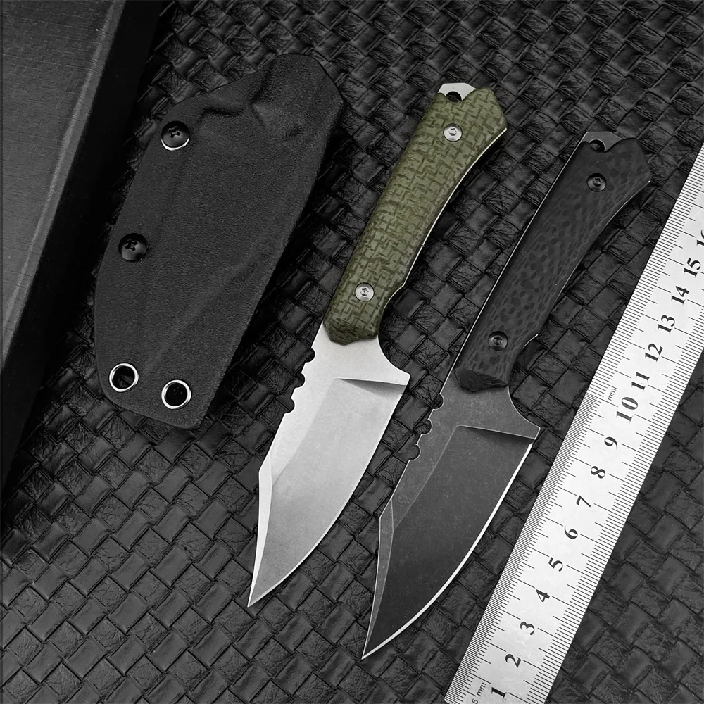

Нож для кемпинга на открытом воздухе, нож с фиксированным лезвием и ножнами, стальное лезвие 8cr13Mov G10 + ручка из углеродного волокна, нож для рыбалки, походный нож