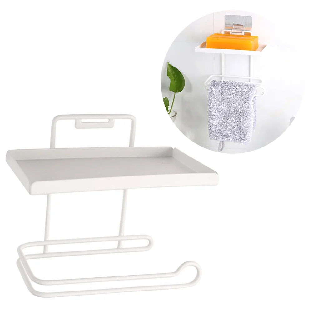 طبقة مزدوجة الفولاذ المقاوم للصدأ حامل ورق المرحاض ماتي النهاية الحائط الأنسجة حامل الهاتف تخزين الرف الحمام لفة الورق #2