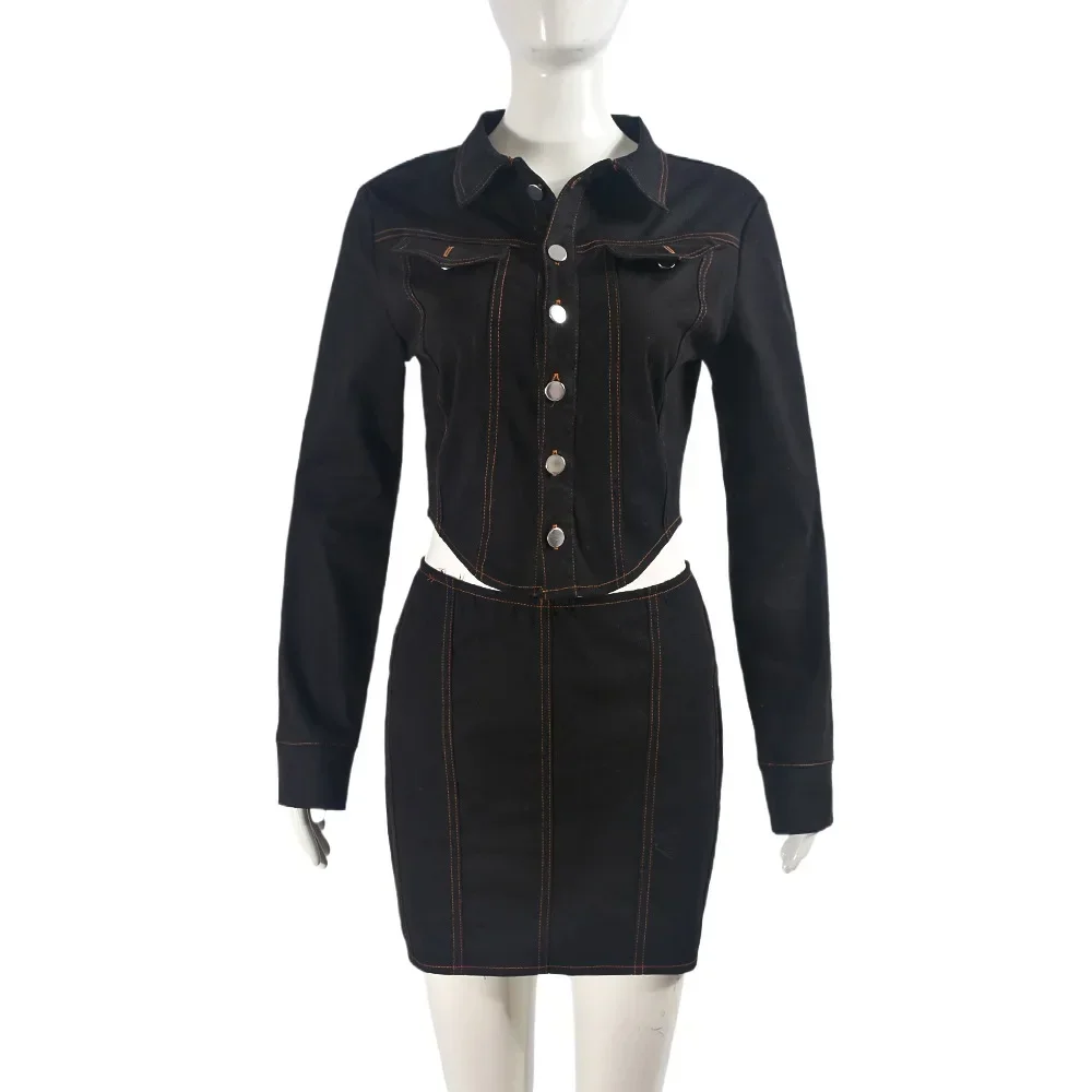 Skirt Two Piece Sets Women Streetwear Jacket Dress Sets Matching Sets Mini Skirts Suit Sexy Slim 2025 Outfits Y2k Streetwear